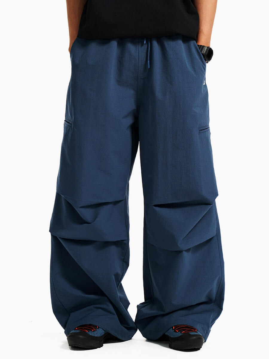 Retro Darted Wide-Leg Tech Pants
