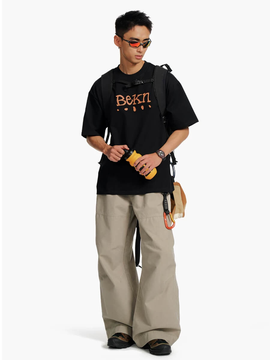 Retro Panelled Cotton Carpenter Pants - Image 3