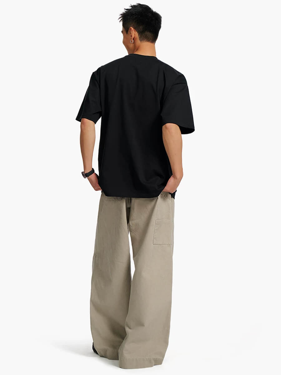 Retro Panelled Cotton Carpenter Pants - Image 4