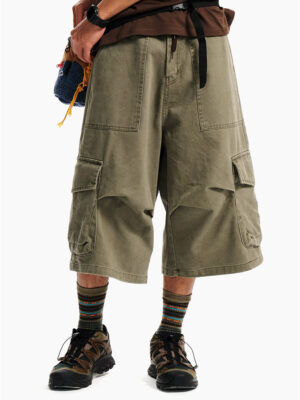 Washed Retro Baggy 3/4 Cargo Pants
